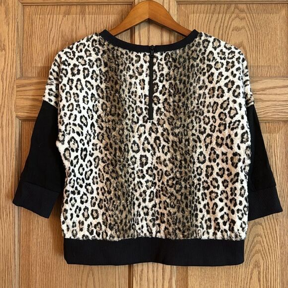 MILLY Faux Fur Animal Print Pullover - Picture 9 of 10